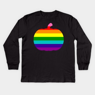 Halloween Pumpkin LGBT Flag Gilbert Baker PRIDE Rainbow Kids Long Sleeve T-Shirt